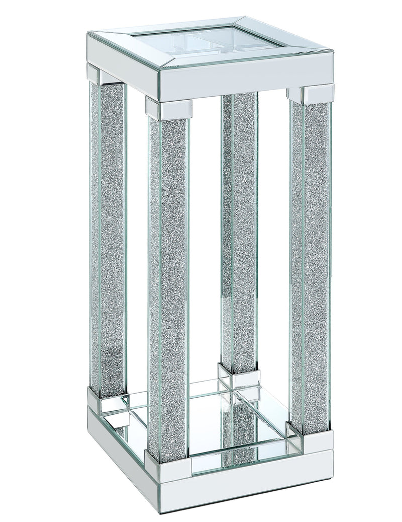 Berni Chairside Table  - Glam style End Table in Silver