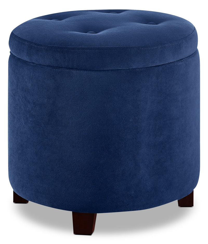 San Francisco Ottoman - Traditional style Ottoman in Blue Wood and Polyester