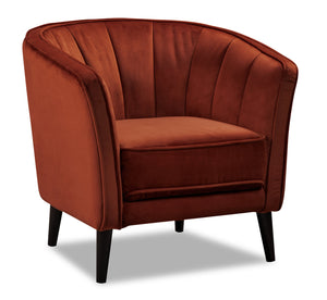 Brinley Velvet Accent Chair - Orange