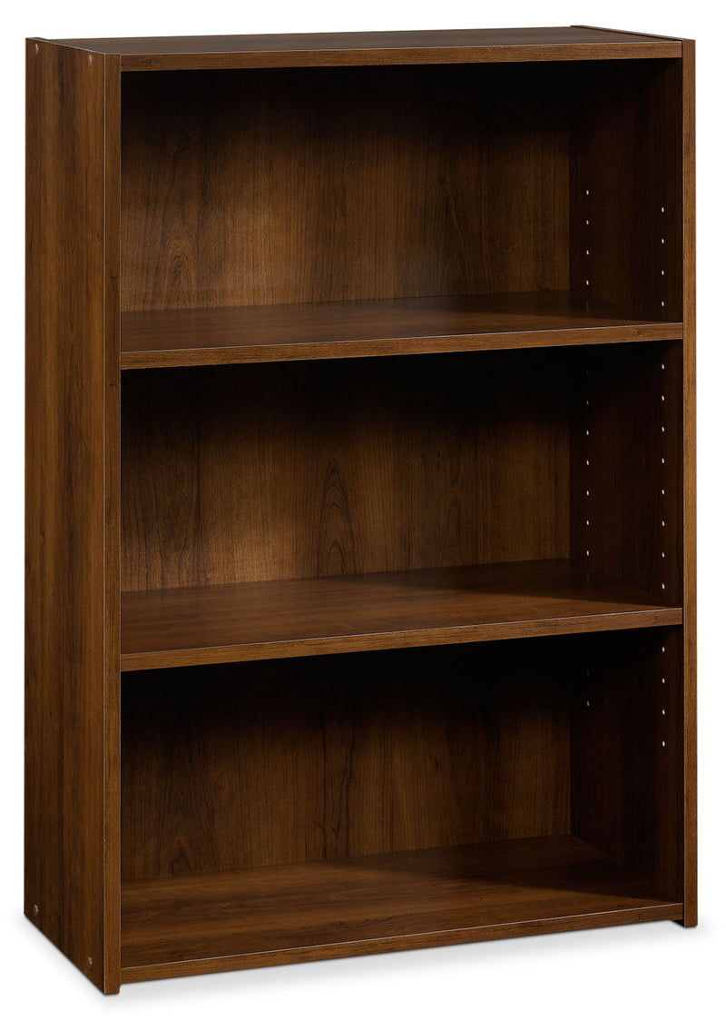 Boston 3-Shelf Bookcase – Brook Cherry - Contemporary style Bookcase in Dark Brown Wood