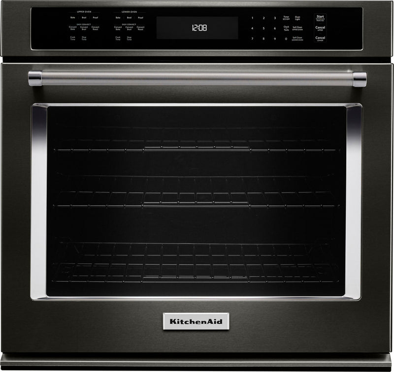 KitchenAid 5.0 Cu. Ft. Single Wall Oven with Even-Heat™ True Convection – KOSE500EBS - Electric Wall Oven in Black Stainless Steel