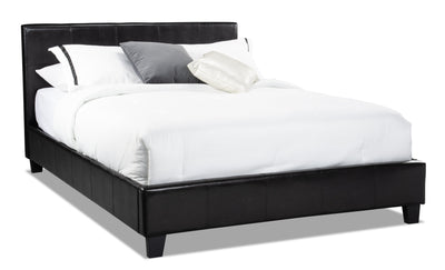 Chase Brown Queen Bed - Contemporary style Bed in Brown Faux Leather