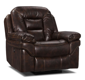 Leo Leath-Aire® Fabric Power Recliner - Walnut