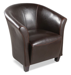 Ethan Faux Leather Accent Chair - Brown