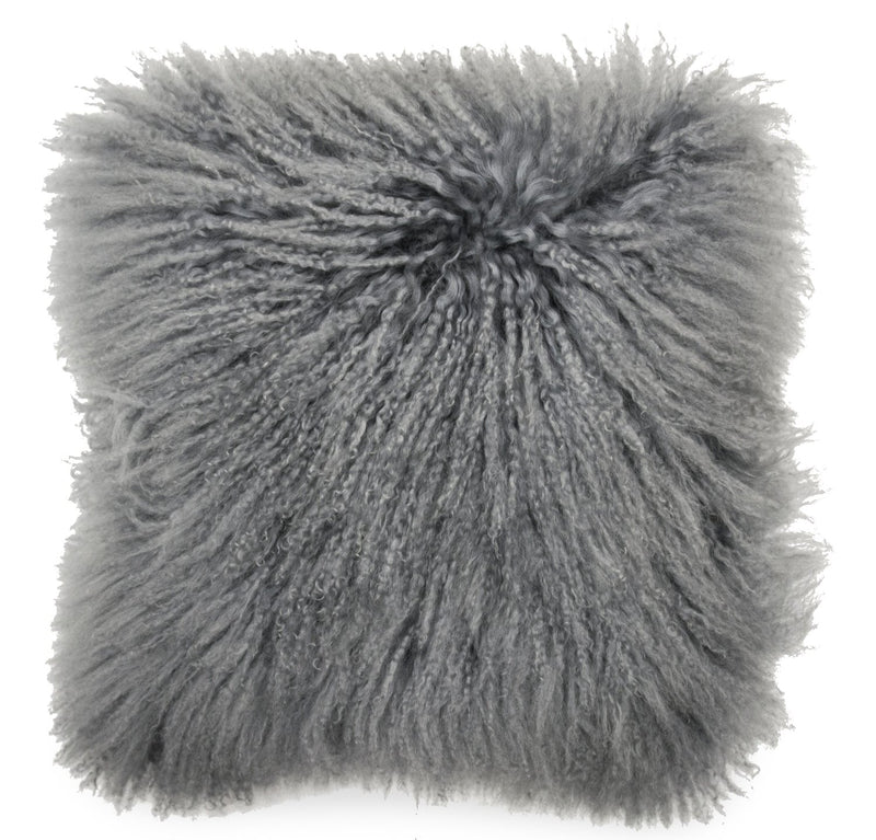 Mongolian 16" Square Accent Pillow - Grey