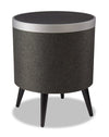 Koble Zain Qi Wireless Charging Smart Side Table with Bluetooth Speakers - Black and Silver