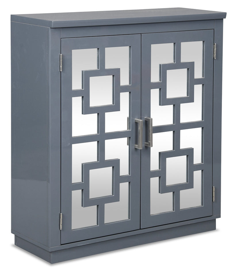 Darci Accent Cabinet - Grey - Retro style Accent Cabinet in Grey Medium Density Fibreboard (MDF), Plywood, Glass