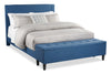 Eden Upholstered Storage Bed in Navy Fabric, Tufted - King Size