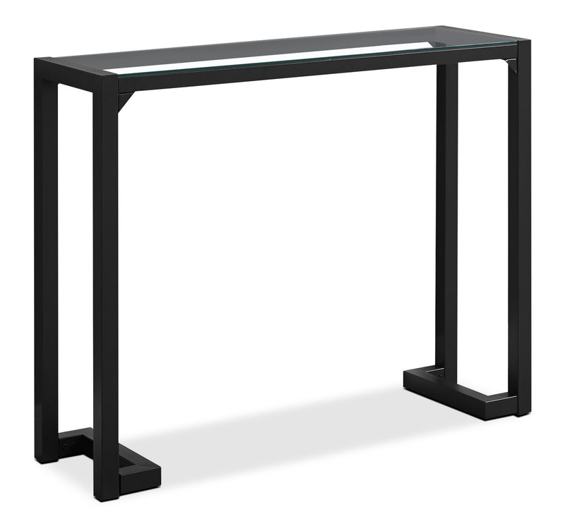 Megan Console Table – Black - Modern style Hall Table in Black Glass and Metal