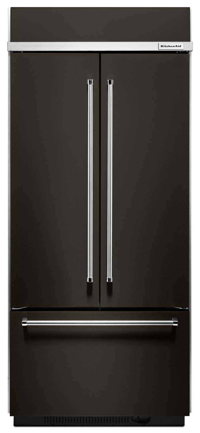 KitchenAid 20.8 Cu. Ft. Built-In French-Door Refrigerator – KBFN506EBS - Refrigerator in Black