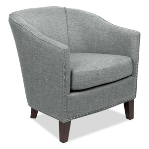 Stella Linen-Look Fabric Accent Chair - Grey