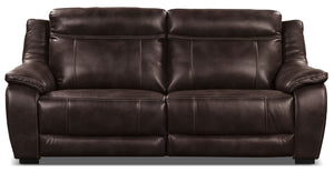 Novo Leather-Look Fabric Sofa - Brown