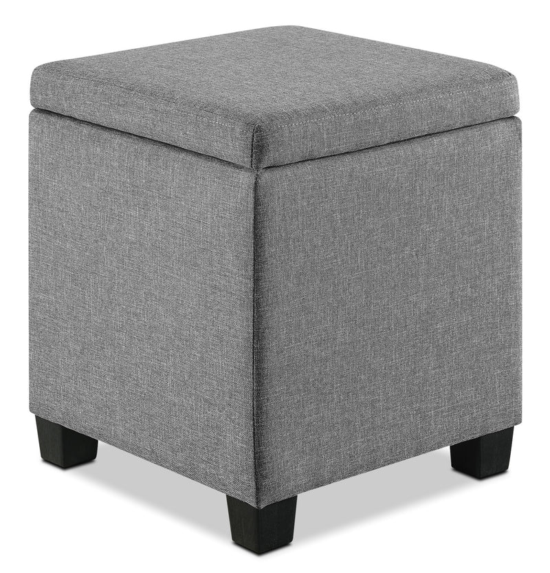 Washington Storage Ottoman - Contemporary style Bench in Grey Wood and Polyester