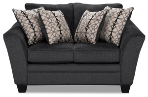 Febe Chenille Condo Loveseat - Charcoal