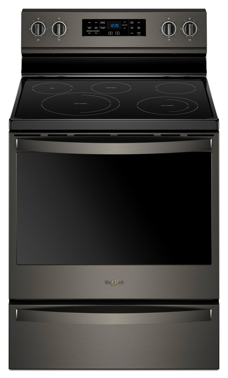 Whirlpool® 6.4 Cu. Ft. Freestanding Electric Range with Frozen Bake™ Technology - Electric Range in Black Stainless Steel