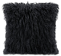 Mongolian Sheepskin Accent Pillow – Black