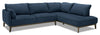 Gena 2-Piece Linen-Look Fabric Right-Facing Sectional - Midnight