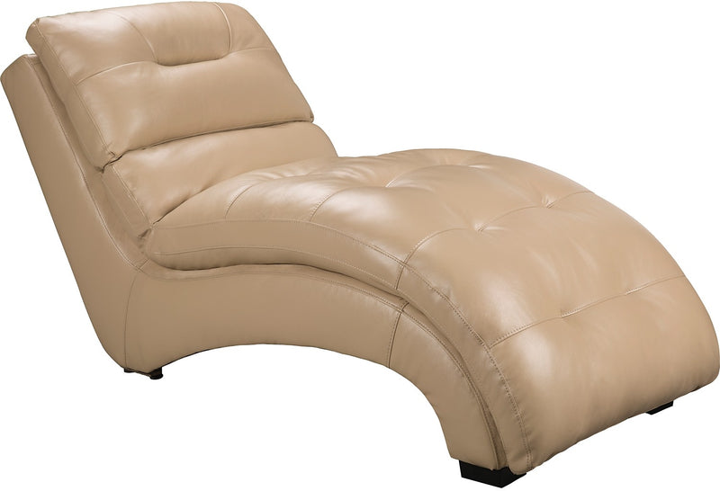 Charlie Faux Leather Curved Chaise - Cream - Contemporary style Chaise in Cream