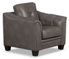 Andi Leather-Look Fabric Chair - Grey