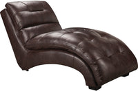 Charlie Faux Leather Curved Chaise - Brown