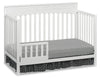 Harper 4-in-1 Convertible Baby Crib & Toddler Bed Set with Guard Rail Conversion Kit - White