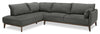 Gena 2-Piece Linen-Look Fabric Left-Facing Sectional - Charcoal