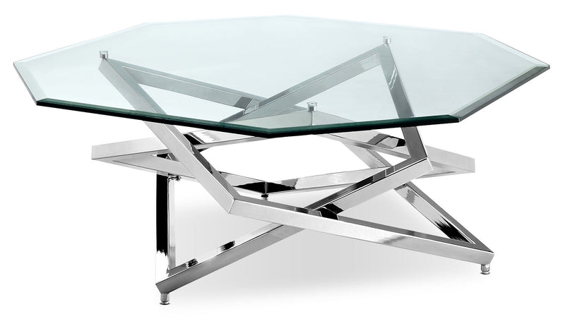 Konstanz Coffee Table - Modern style Coffee Table in Chrome Metal and Glass