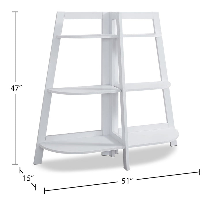 Aline 51\" Bookcase with 3 Open Shelves - White