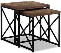Harper Reclaimed Wood-Look Nesting Table - Brown