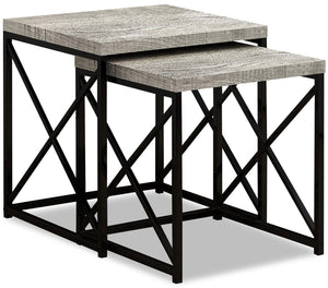 Harper Reclaimed Wood-Look Nesting Table - Grey