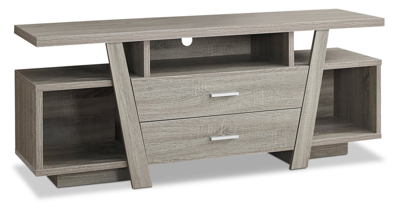 Loris 60" TV Stand – Dark Taupe - Contemporary style TV Stand in Taupe Wood