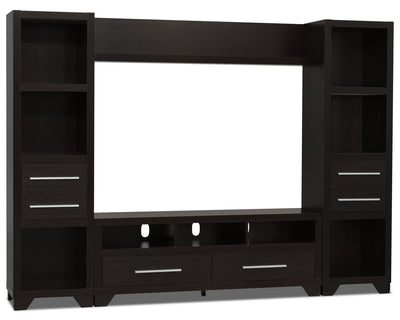 Glendale 4-Piece Entertainment Centre with 60" TV Opening – Espresso - Traditional style Wall Unit in Espresso
