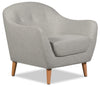 Calla Linen-Look Fabric Chair - Light Grey