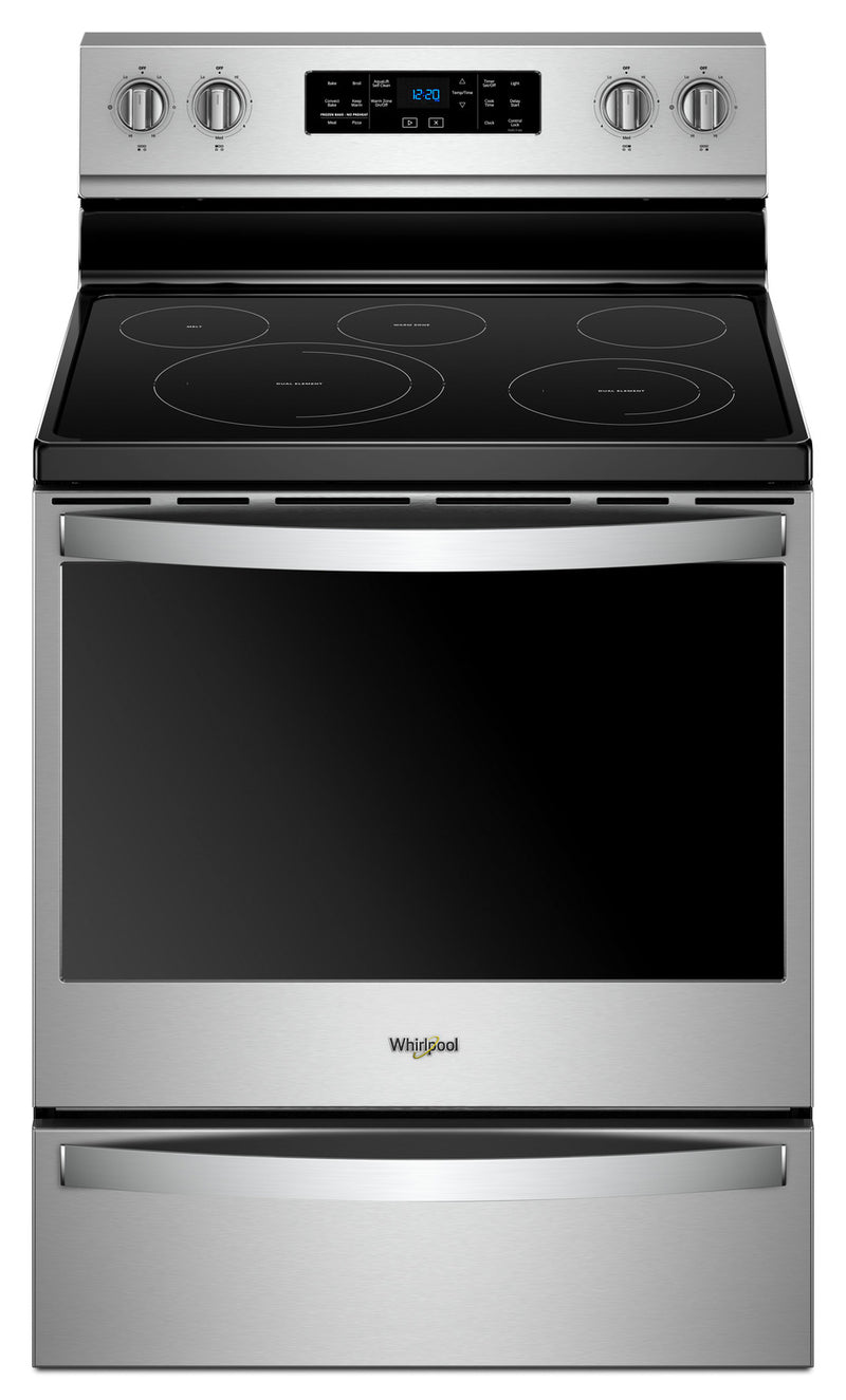 Whirlpool® 6.4 Cu. Ft. Freestanding Electric Range with Frozen Bake™ Technology - Electric Range in Stainless Steel