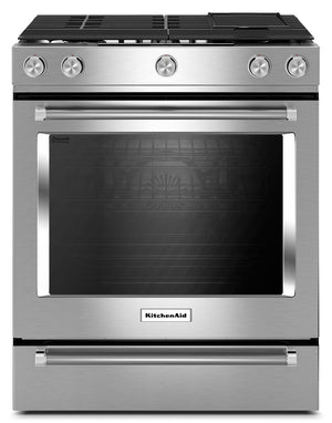 KitchenAid 7.1 Cu. Ft. Slide-In Dual Fuel Range with Baking Drawer - Stainless Steel