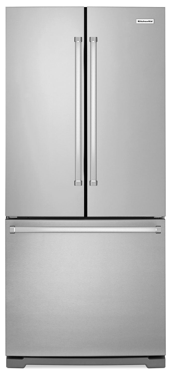 KitchenAid 19.7 Cu. Ft. French Door Refrigerator with Interior Water Dispenser - Stainless Steel - Refrigerator with Ice Maker in Stainless Steel