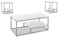 Jules 3-Piece Coffee and Two End Tables Package - White  