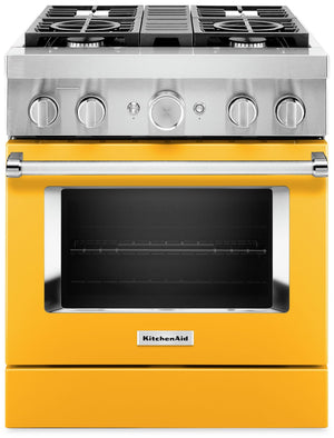 KitchenAid 4.1 Cu. Ft. Smart Dual Fuel Range with Self-Clean - Yellow Pepper - KFDC500JYP