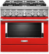 KitchenAid 5.1 Cu. Ft. Smart Dual Fuel Range with Self-Clean - Passion Red - KFDC506JPA