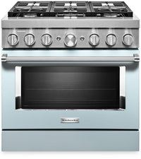 KitchenAid 5.1 Cu. Ft. Smart Dual Fuel Range with Self-Clean - Miami Blue - KFDC506JMB 