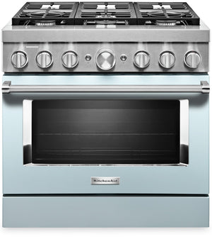 KitchenAid 5.1 Cu. Ft. Smart Dual Fuel Range with Self-Clean - Miami Blue - KFDC506JMB