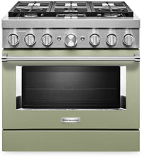 KitchenAid 5.1 Cu. Ft. Smart Gas Range with Self-Clean - Avocado Cream - KFGC506JAV 