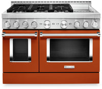 KitchenAid 6.3 Cu. Ft. Smart Gas Range with Self-Clean - Scorched Orange - KFGC558JSC 