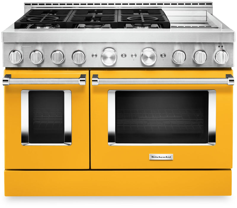 KitchenAid 48" Smart Commercial-Style Gas Range with Griddle - KFGC558JYP