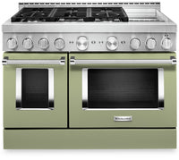 KitchenAid 6.3 Cu. Ft. Smart Gas Range with Self-Clean - Avocado Cream - KFGC558JAV 