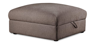 Lotus Chenille Ottoman - Coffee