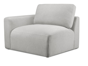 Lotus Chenille Left-Facing Chair - Linen