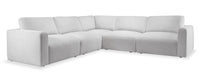 Lotus Chenille 5-Piece Modular Sectional - Linen 