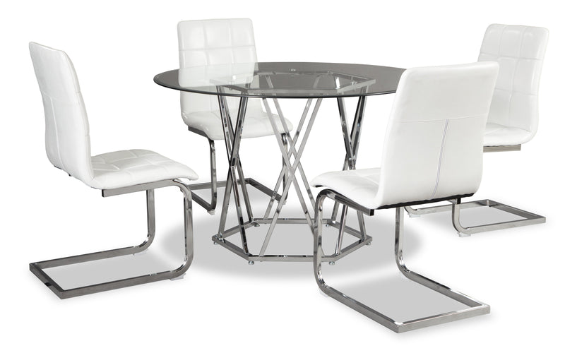 Luna 5-Piece Dining Package - White 