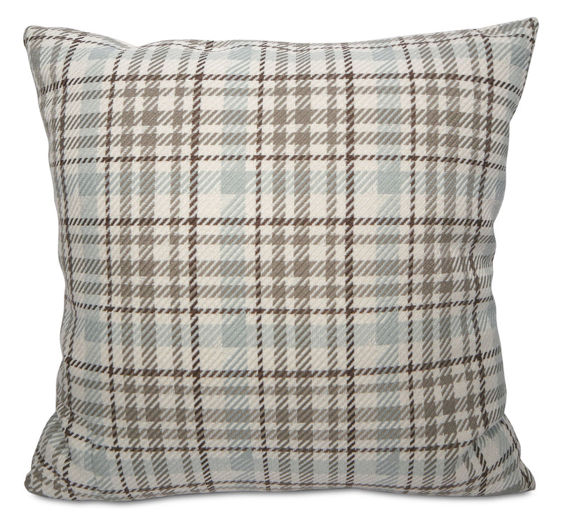 Kirk Accent Pillow – Blue, Taupe and Ivory